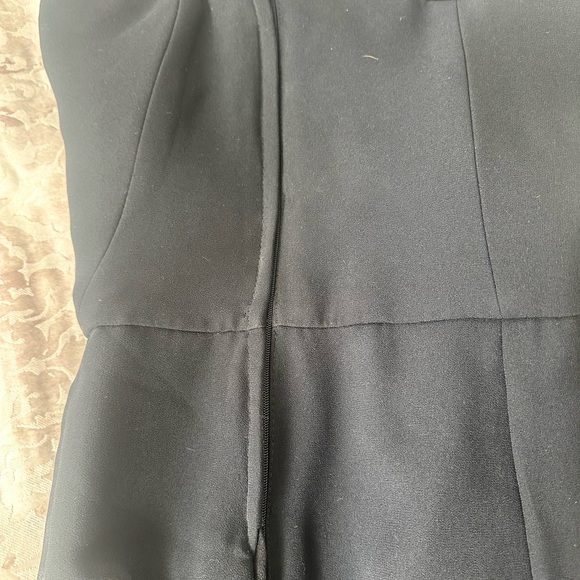 HALSTON HERITAGE Black Chiffon Overlay Strapless Jumpsuit - Picture 9 of 10